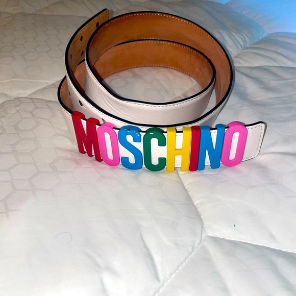 White/Colorful Moschino Belt - Picture 3 of 4